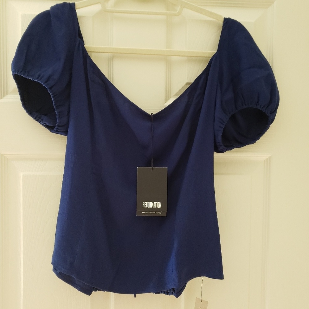 💎👗Reformation Danube Blue Top